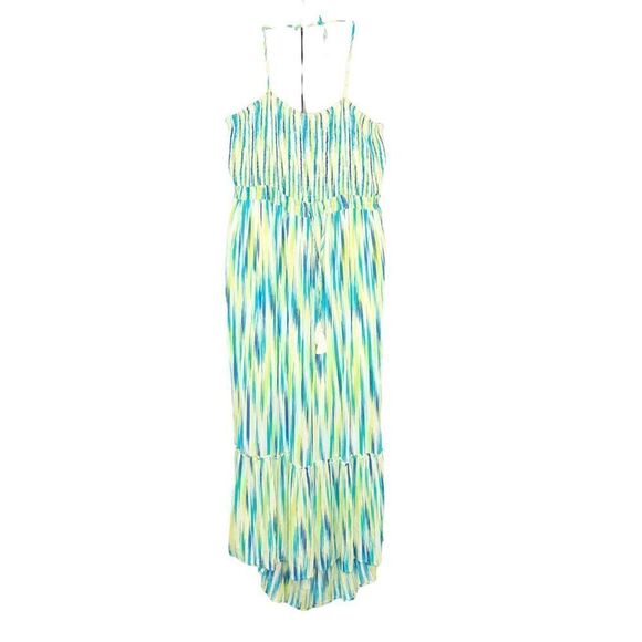 NWT Davi & Dani Women’s Blue Green Caribbean Vibes Maxi Dress Size 2XL Vacation - Picture 1 of 12